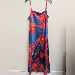 NWT Joie Silky Tropical Floral Midi Dress Size Sp